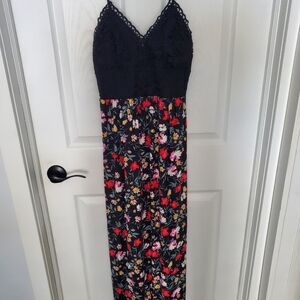 Floral Maxi Dress with Lace Top